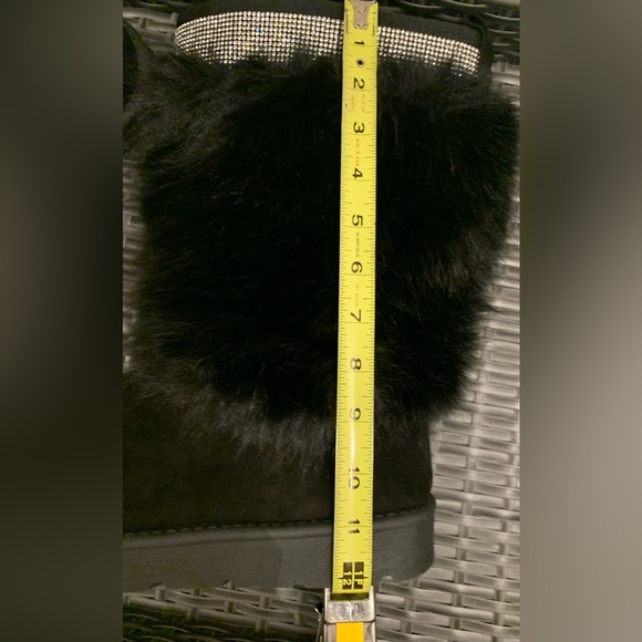 Carlkarida Black Faux Fur/Suede Winter Boots with Bows and Bling • Sz 10 • NWOT - Picture 14 of 16